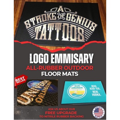 Logo Emissary Outdoor Rubber Scraper Mat - 3' X 5'